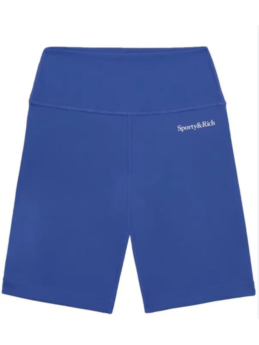 Sporty & Rich High-Waisted Logo Cycling Shorts Royal Blue Women’s Medium